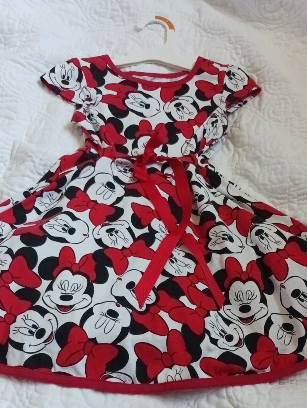 Disney Red and Black Minnie Print Casual Dress